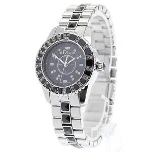 Dior crystal CD112116 Diamond Bezel black Dial Quartz Ladies Watch